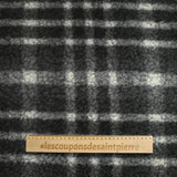 100% Laine sherpa à carreaux Jeanne fond anthracite
