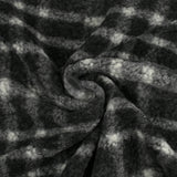 100% Laine sherpa à carreaux Jeanne fond anthracite