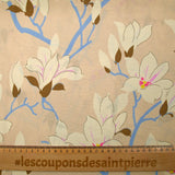 Crêpe viscose imprimé fleurs du Sahara fond beige