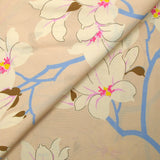 Crêpe viscose imprimé fleurs du Sahara fond beige