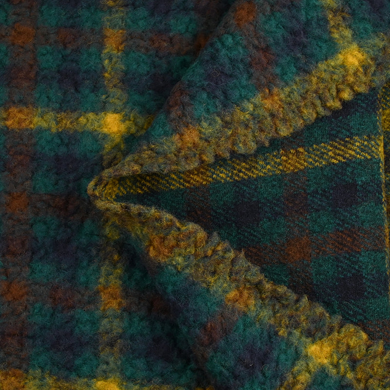 100% Laine sherpa à carreaux Anouk fond canard