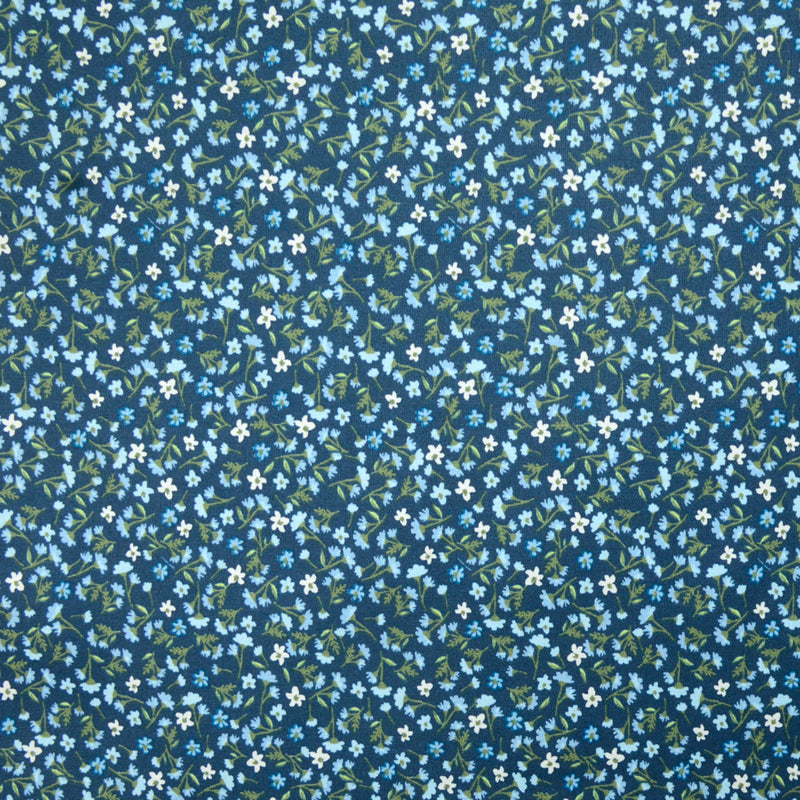 Coton imprimé Oviedo fond bleu
