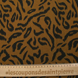 Crêpe viscose imprimé sauvage fond noisette