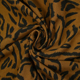 Crêpe viscose imprimé sauvage fond noisette