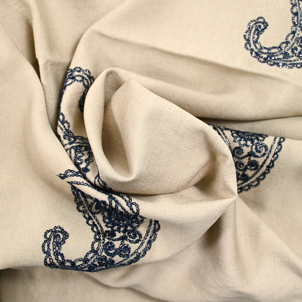 Cashmir -antecedentes de color marino iridescente de viscose beige