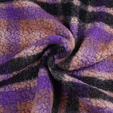 100% Laine sherpa à carreaux Jeanne fond vieux rose