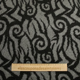 Lainage polyester sherpa tourbillon noir et gris
