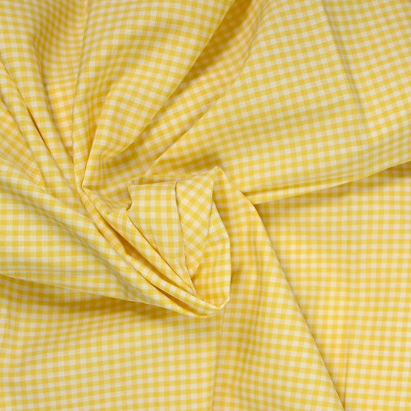 Coton imprimé vichy 3mm jaune