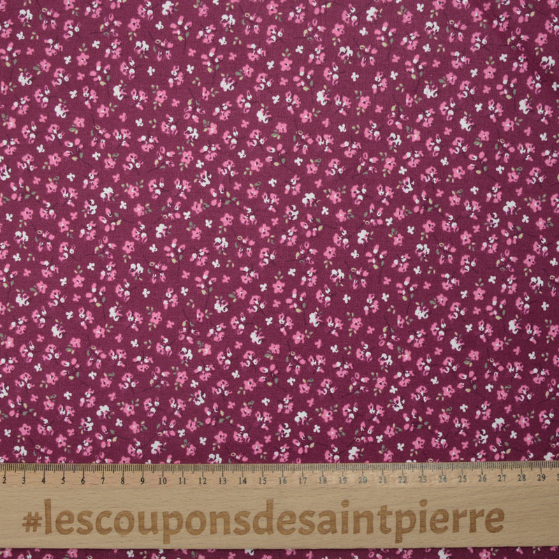 Coton imprimé Albacete rose fond violet