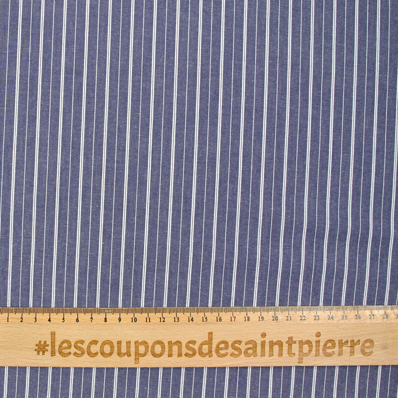 Coton tissé-teint rayé marine
