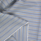 Coton tissé-teint rayé camel et bleu