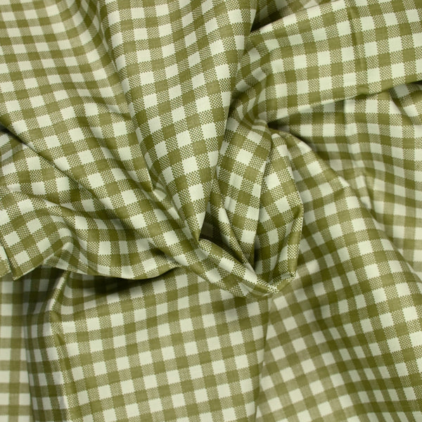 Coton imprimé à carreaux vert