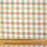 Coton imprimé à carreaux arc-en-ciel