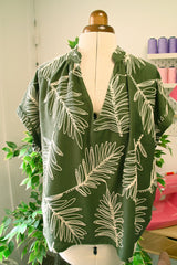 Crêpe Viscose Borded Jungle Fondo blanco