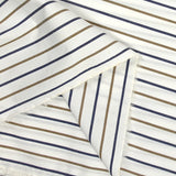 Coton tissé-teint rayé 10mm camel et bleu