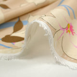 Crêpe viscose imprimé fleurs du Sahara fond beige