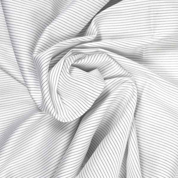 Coton tissé-teint rayé couture marine fond blanc