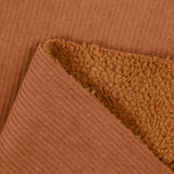 Velours côtelé sherpa double face camel