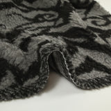 Lainage polyester sherpa tourbillon noir et gris