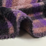 100% Laine sherpa à carreaux Jeanne fond vieux rose