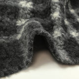 100% Laine sherpa à carreaux Jeanne fond anthracite