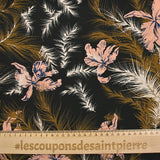 Crêpe de chine 100% soie imprimé un soir d'été fond noir