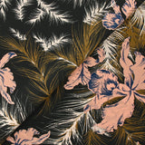 Crêpe de chine 100% soie imprimé un soir d'été fond noir