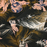 Crêpe de chine 100% soie imprimé un soir d'été fond noir