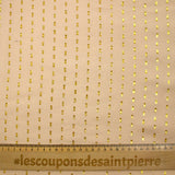 Viscose plumetis Lurex doré fond beige