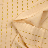 Viscose plumetis Lurex doré fond beige