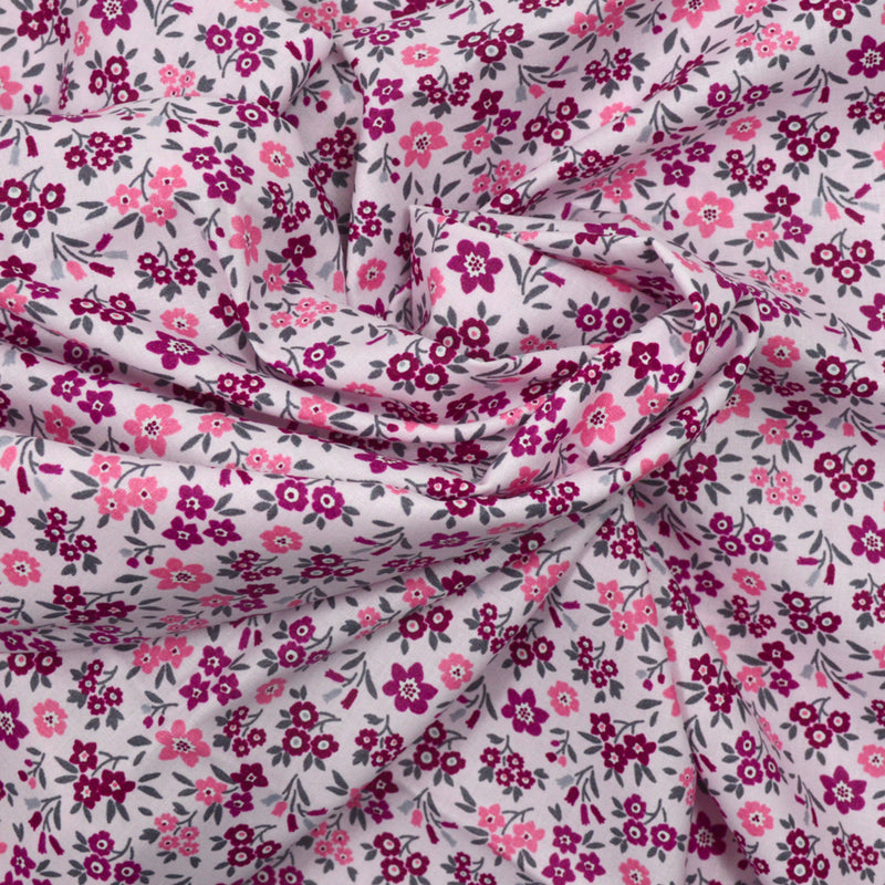 Coton imprimé Madrid fond rose
