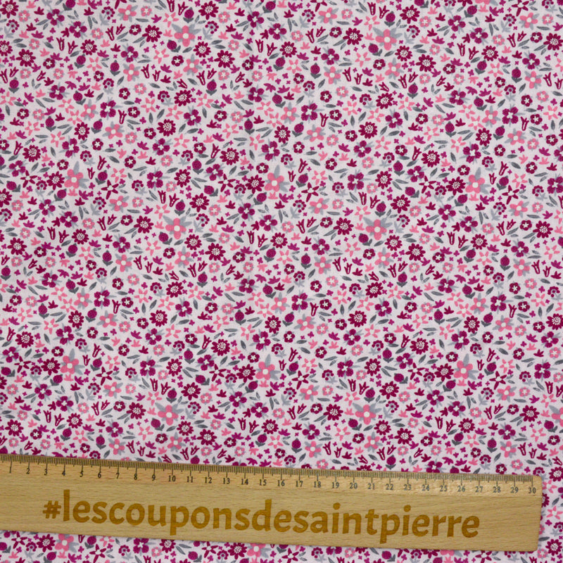 Coton imprimé Séville violet fond rose
