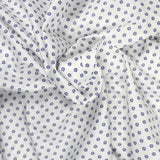 Coton imprimé ellipse marine fond blanc