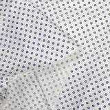 Coton imprimé ellipse marine fond blanc