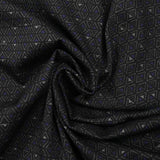 Maille Milano polyviscose triangle gris et indigo fond noir