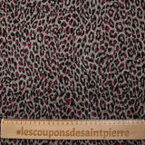 Maille Milano polyviscose graou sauvage framboise fond beige et gris