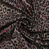 Maille Milano polyviscose graou sauvage framboise fond beige et gris