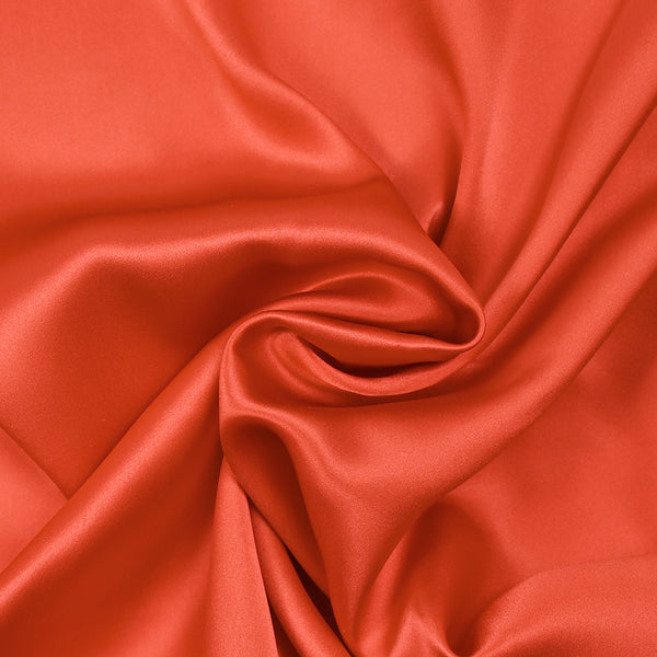 Satin de soie 100% orange corail