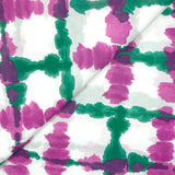 Voile de coton imprimé aquarelle flou vert et violet