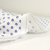 Coton imprimé ellipse marine fond blanc
