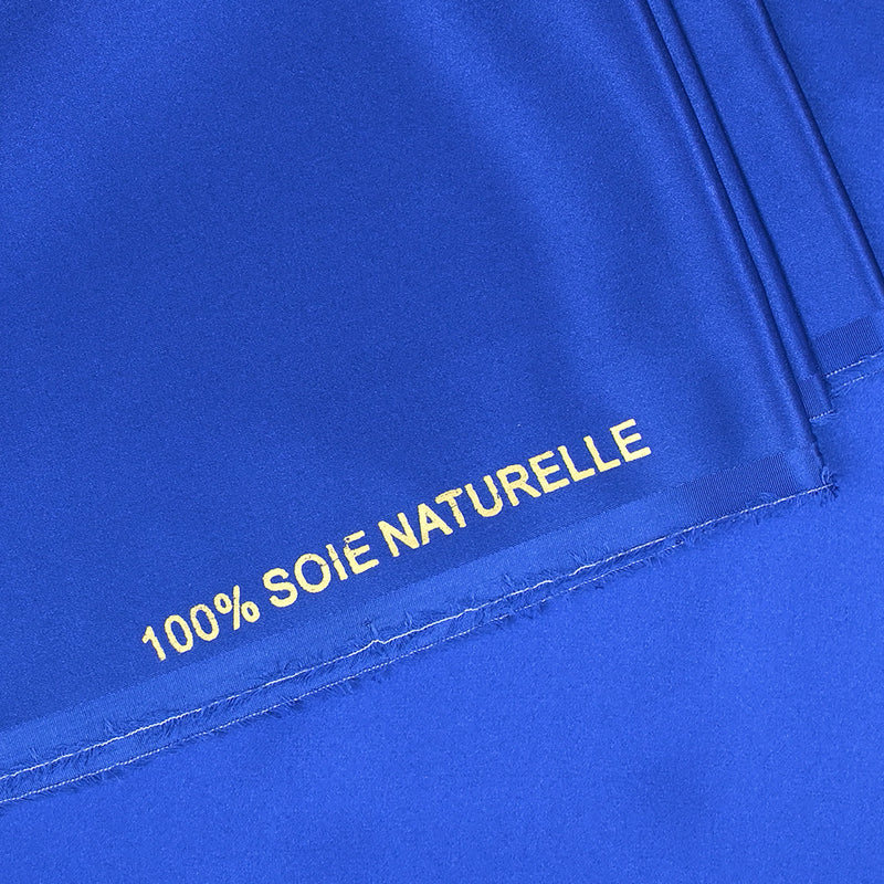 Satin de soie 100% bleu électrique