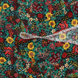 Microfibre imprimée polyester fleurs Sophie fond noir