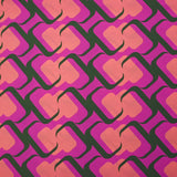 Crêpe polyester imprimé seventies fond violet