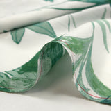 Viscose imprimée jungle en aquarelle vert fond blanc