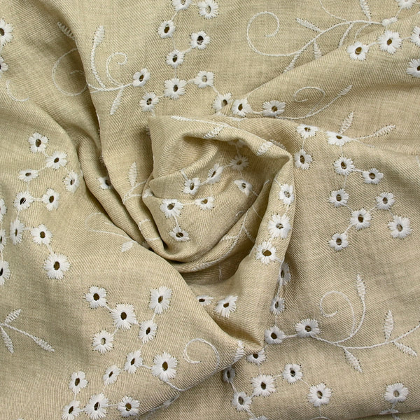 Fondo de beige marguerite bordado de sarch de poliéster de poliéster