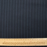 Molleton de coton french terry doux imprimé lettres et rayures fond marine