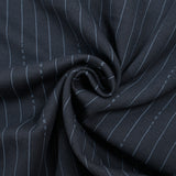 Molleton de coton french terry doux imprimé lettres et rayures fond marine