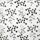 Twill de polyester embroidered Marguerite White background