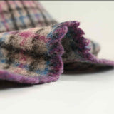 Laine mélangée bouillie carreaux violet et bleu