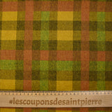 Laine mélangée à carreaux fond jaune